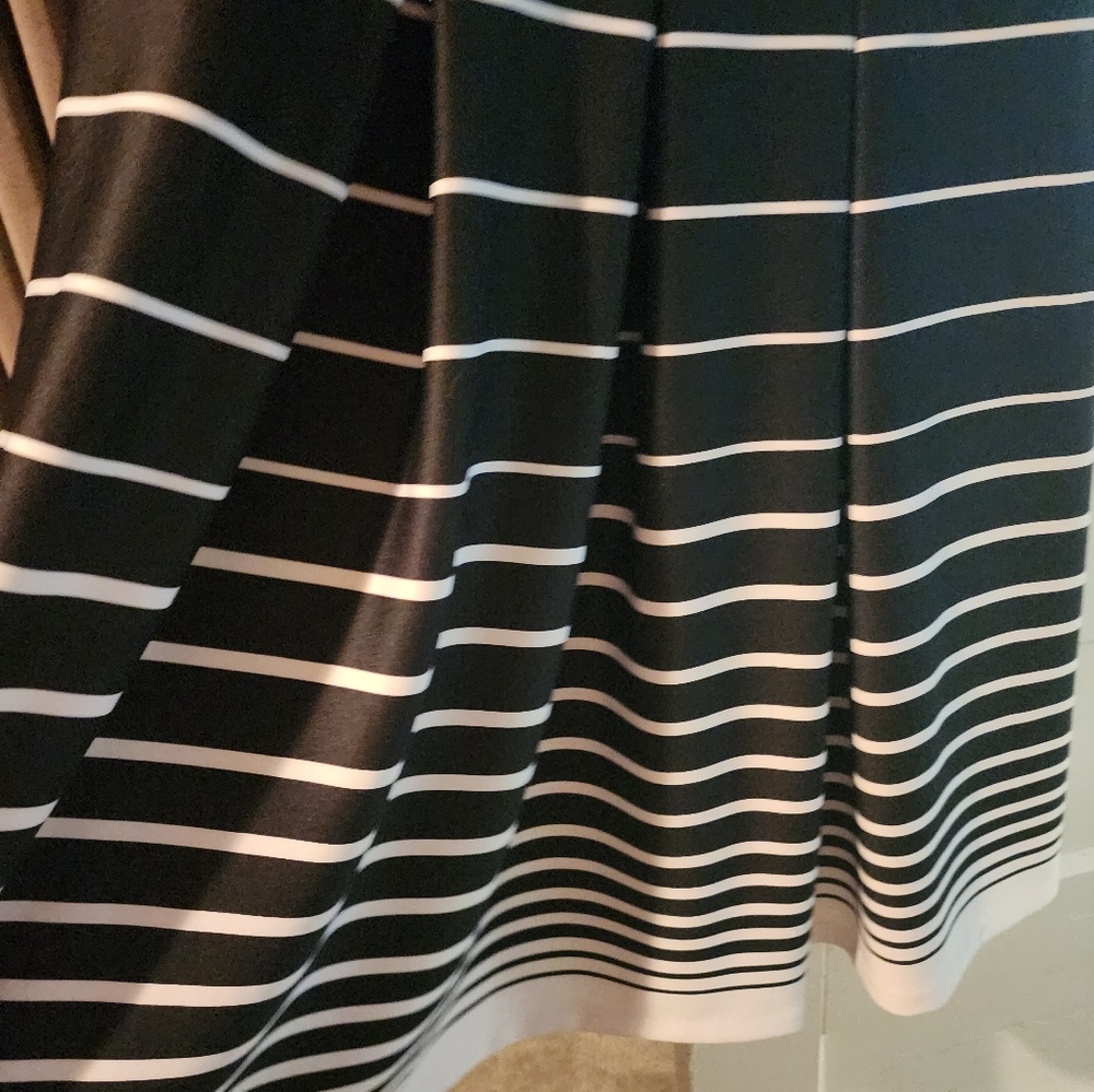 Black and white striped dress